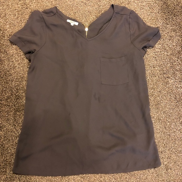 Grey, short sleeve blouse - Picture 1 of 1